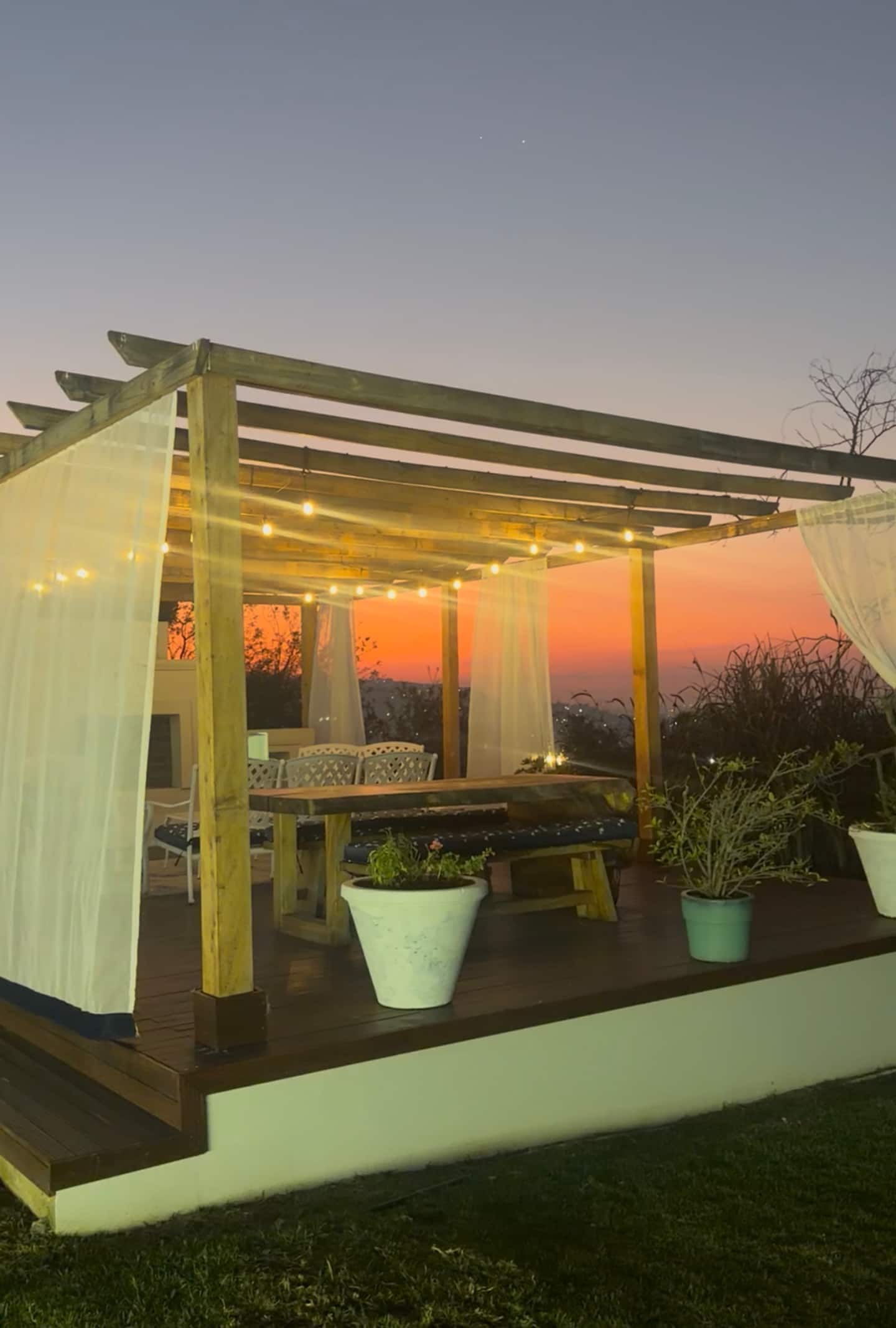 Pergola at sunset